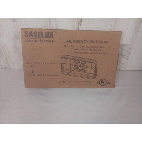 Saselux Emergency Exit Light Red / Green Switchable New‎ In Box - Picture 6 of 8